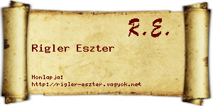Rigler Eszter névjegykártya